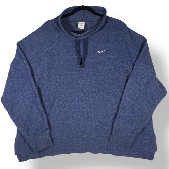 NIKE Therma-Fit Funnel Neck Training Pullover Sweatshirt Sweater Top Blue 3X - Picture 1 of 6